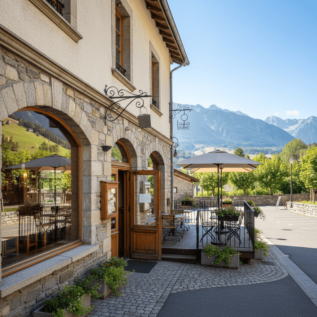 Restaurant 200m² à Sallanches : terrasse - extraction