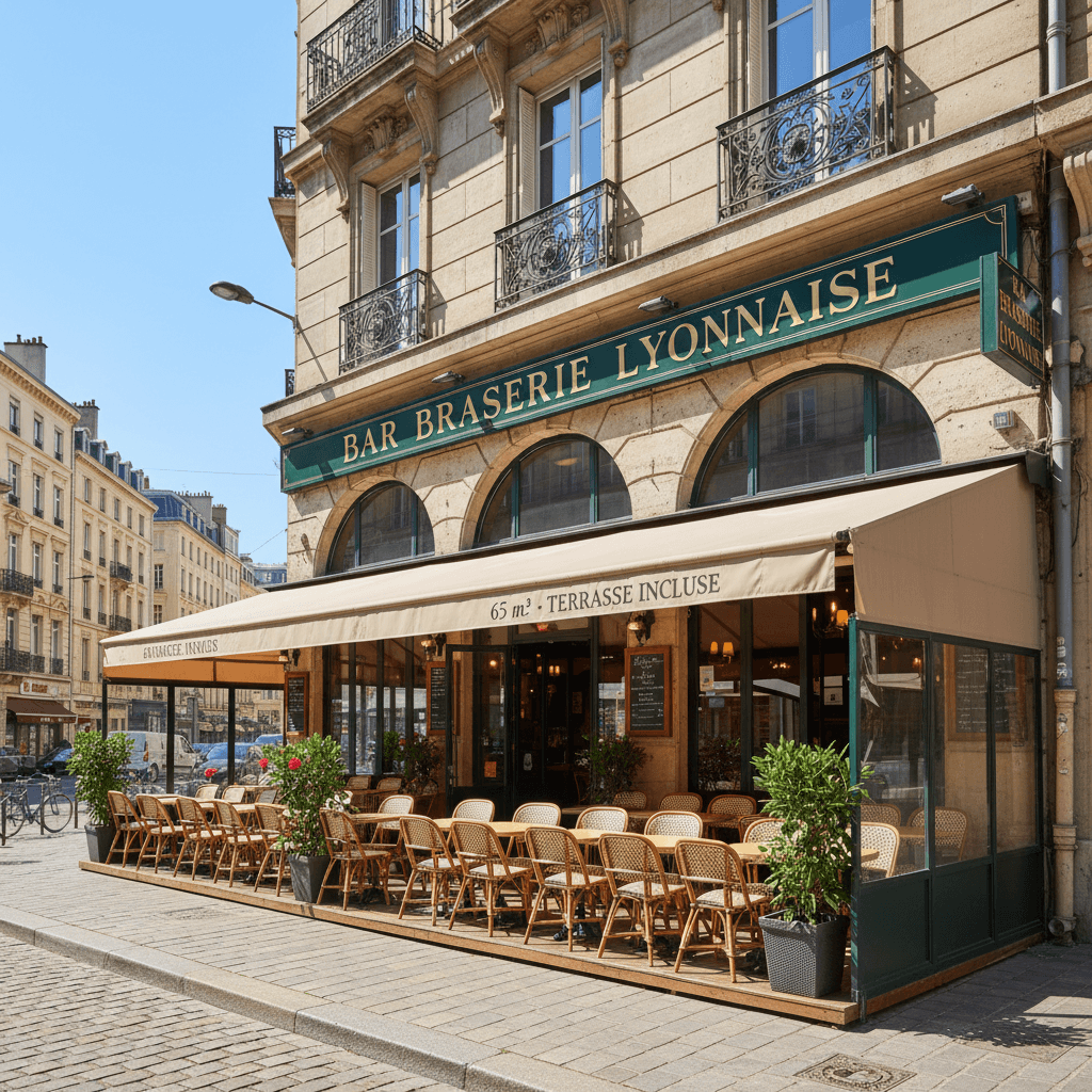 Bar-brasserie 65m² à Lyon : terrasse - licence IV