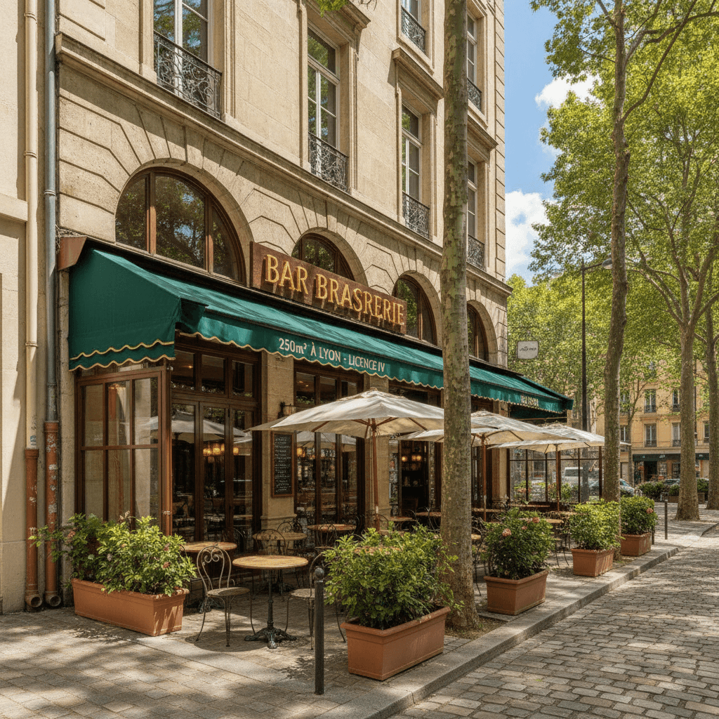 Bar-brasserie 250m² à Lyon : terrasse - licence IV
