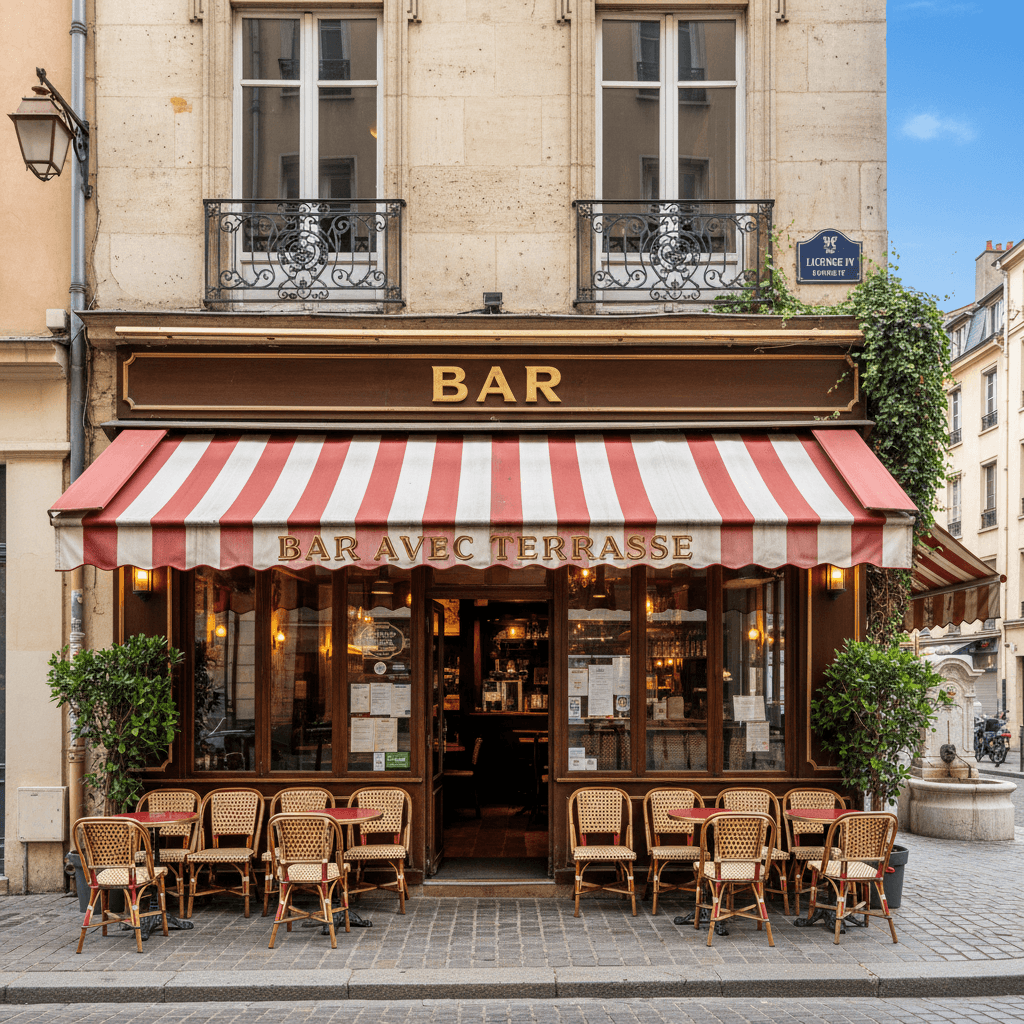 Bar 15 couverts à Lyon : terrasse - licence IV