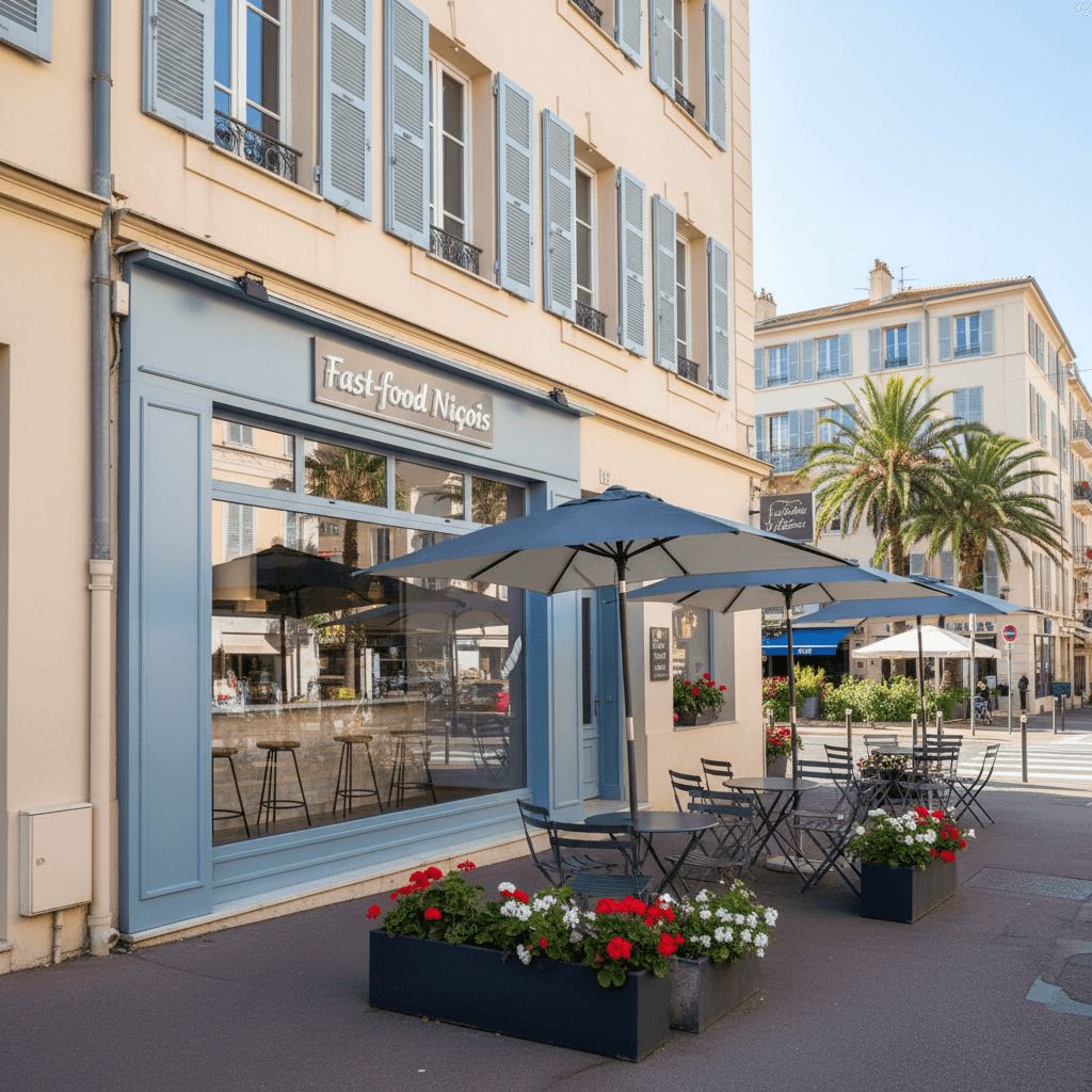 Fast-food 55m² à Nice : terrasse - licence IV