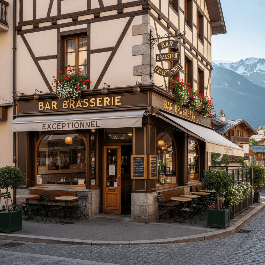 Bar-brasserie à Saint-Gervais-Les-Bains : terrasse - licence IV - Image 1