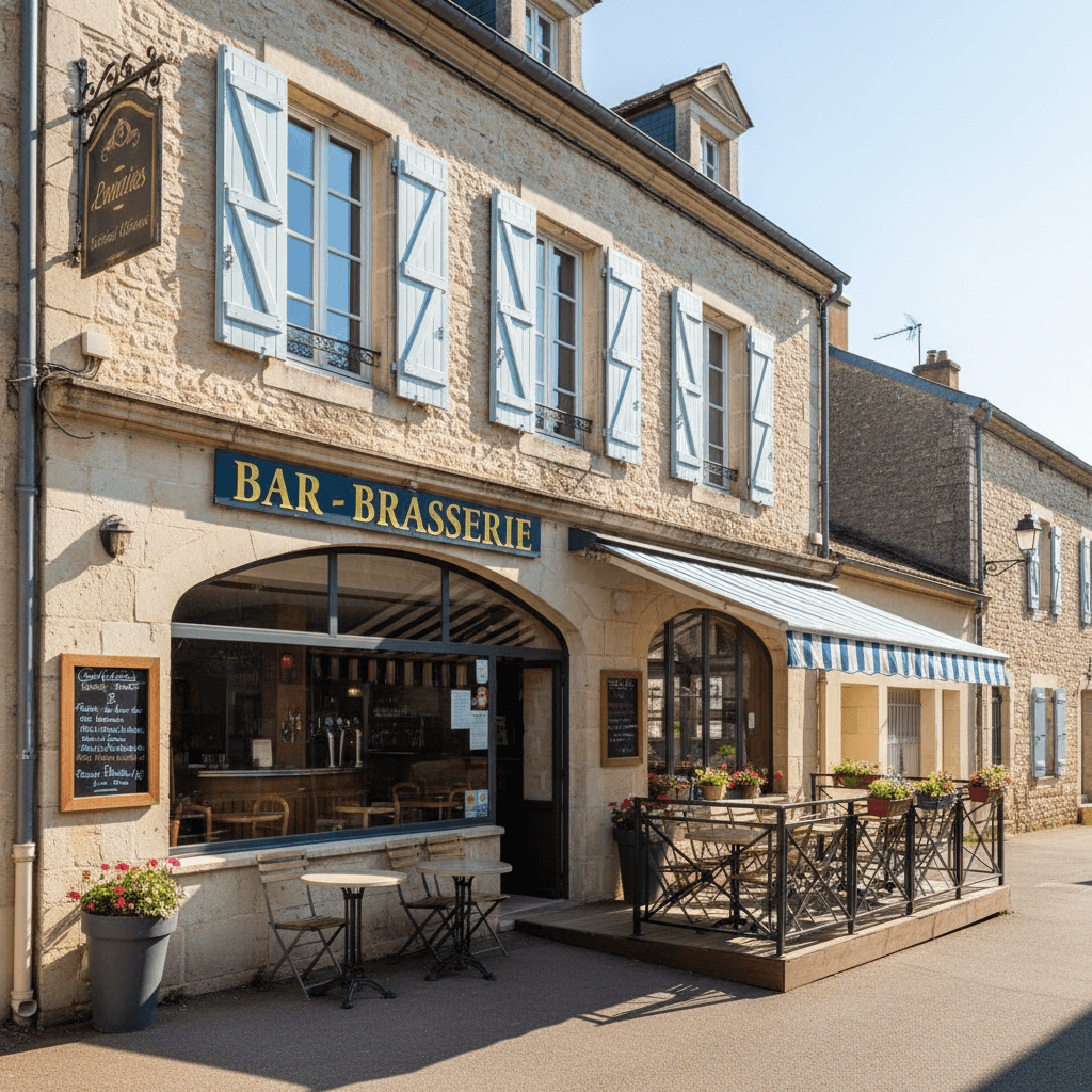 Bar-brasserie 250m² à Faugères : terrasse - licence IV