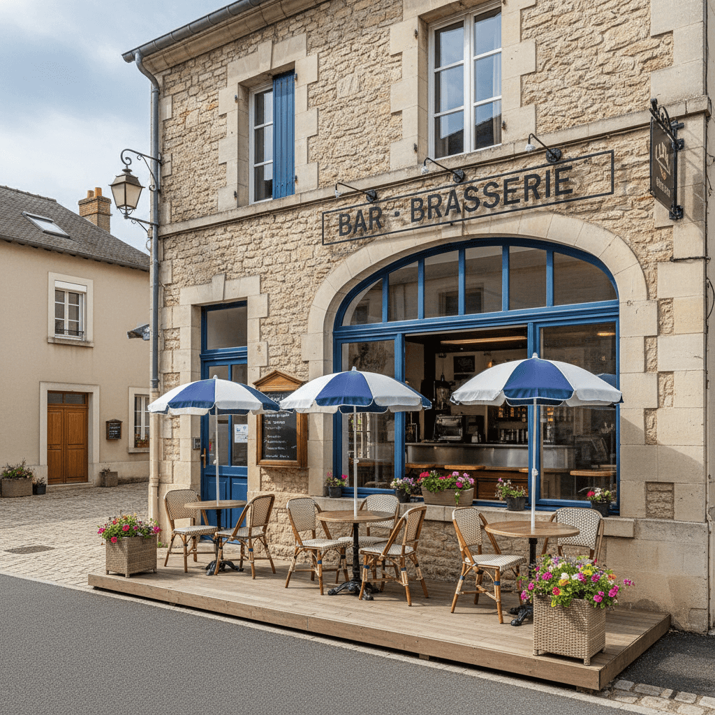 Bar-brasserie 377m² à Francheleins : terrasse - licence IV - Image 1