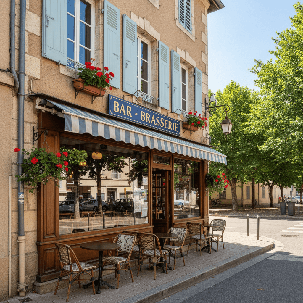 Bar-brasserie 260m² à Vinay : terrasse - licence IV - Image 1