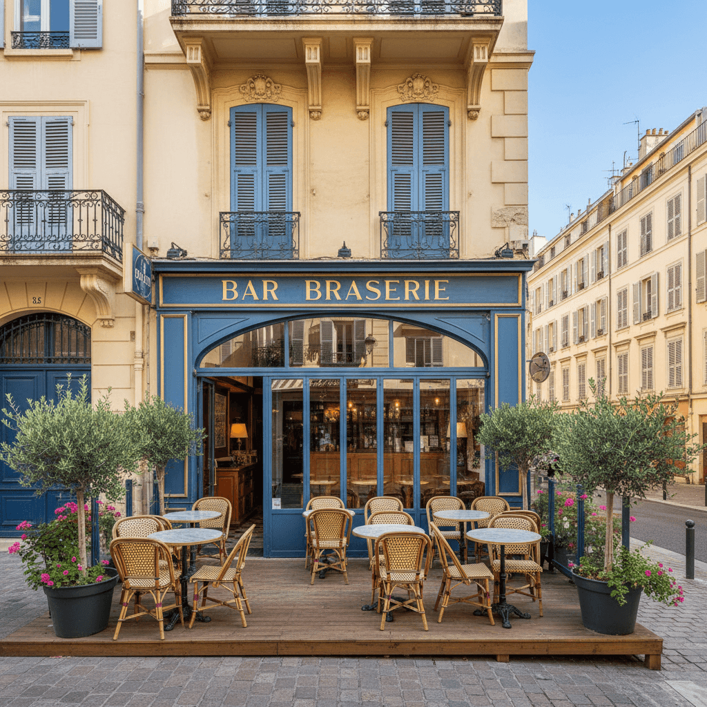 Bar-brasserie 70m² à Nice : terrasse - licence IV