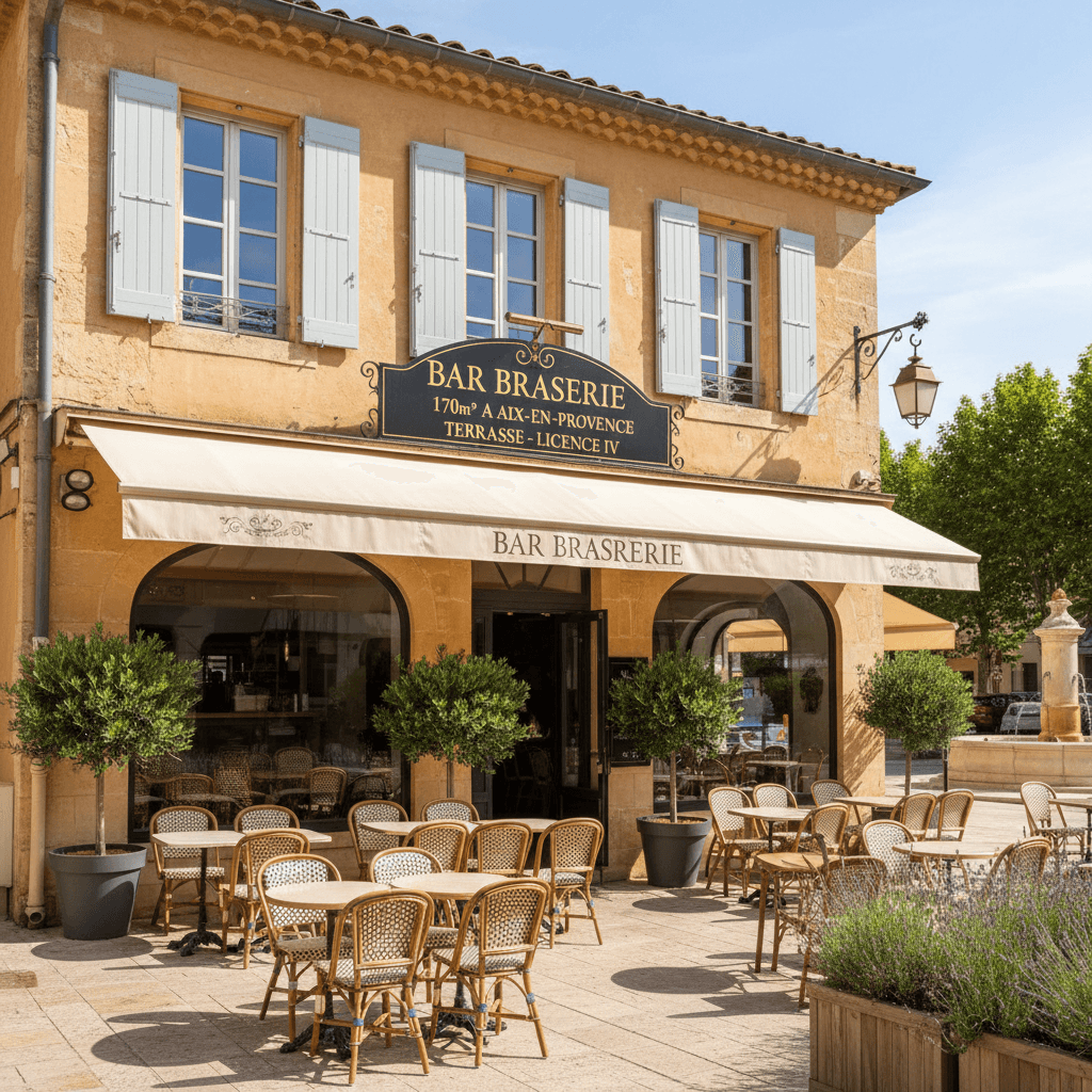 Bar-brasserie 170m² à Aix-En-Provence : terrasse - licence IV