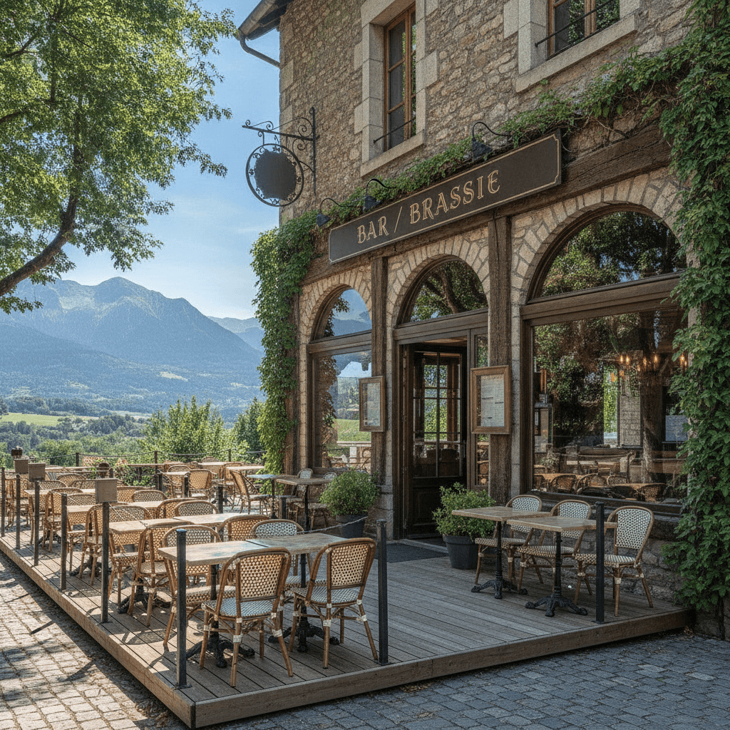 Bar-brasserie 268m² à Le Touvet : terrasse - licence IV - Image 1