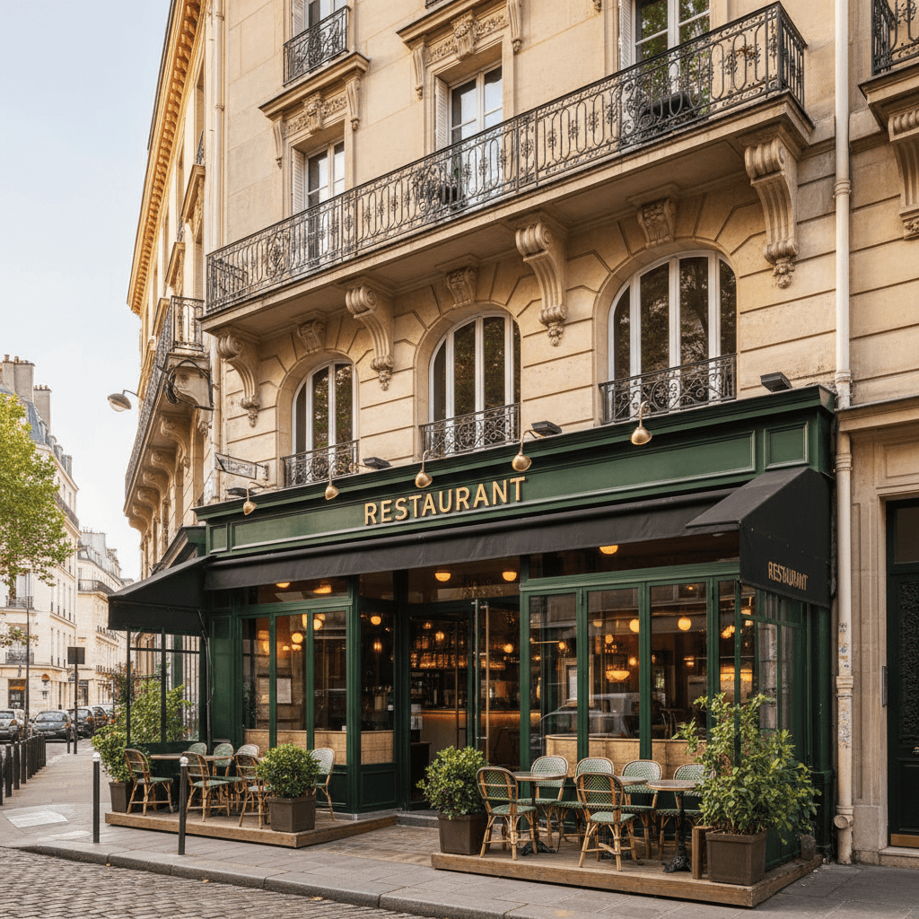 Restaurant à Paris avec espace extérieur et conduit