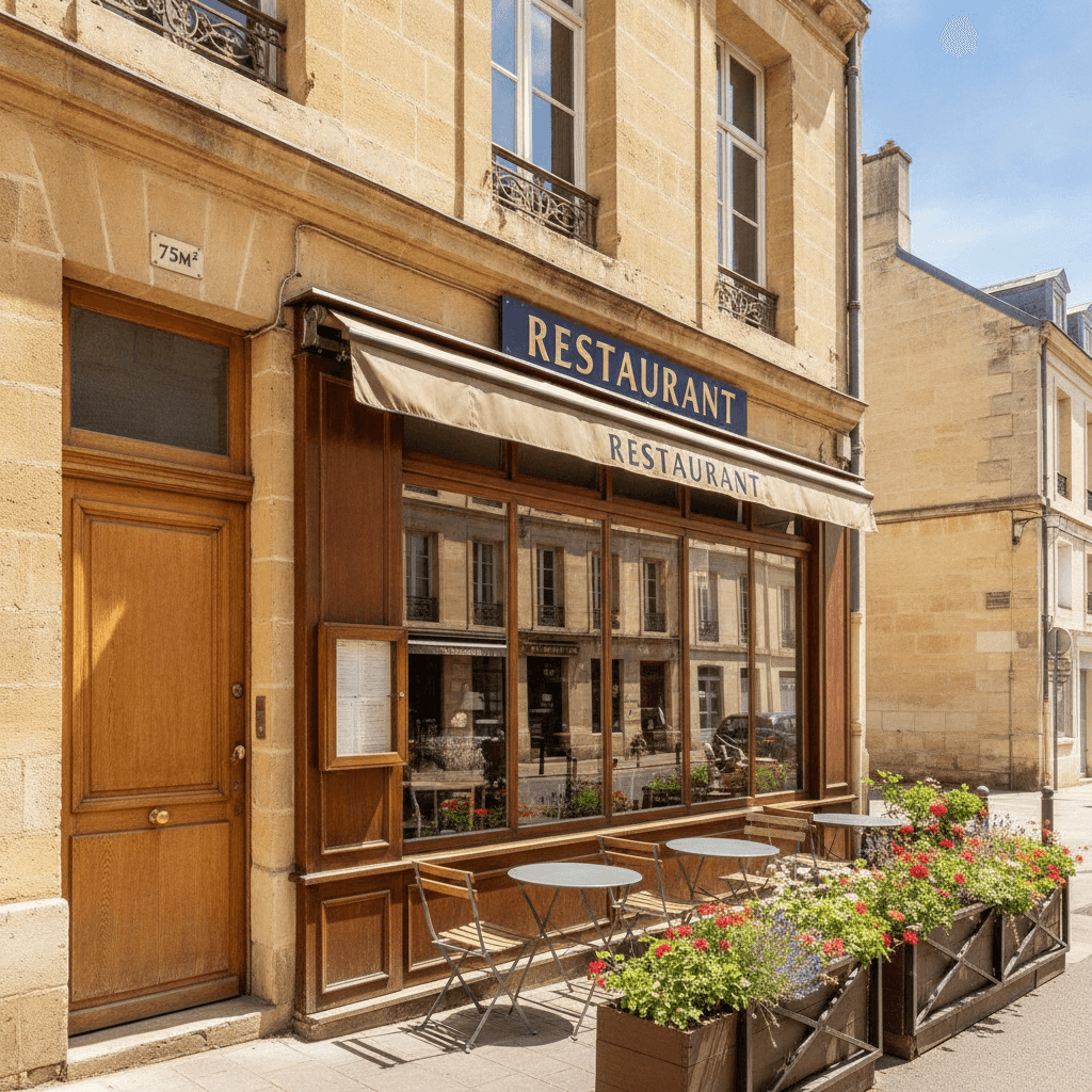 Restaurant 75m² à Bordeaux : terrasse - extraction