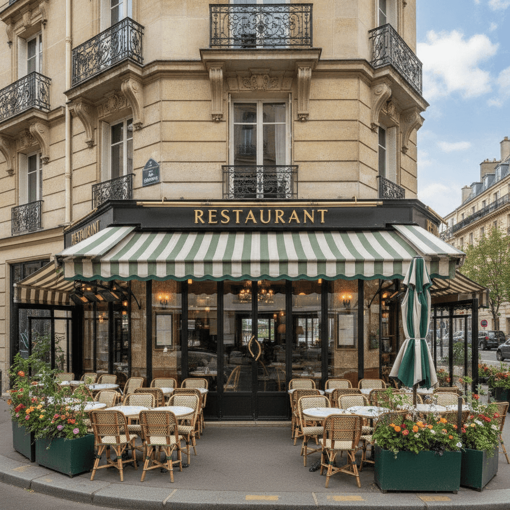 Restaurant 100 couverts à Paris : terrasse - extraction