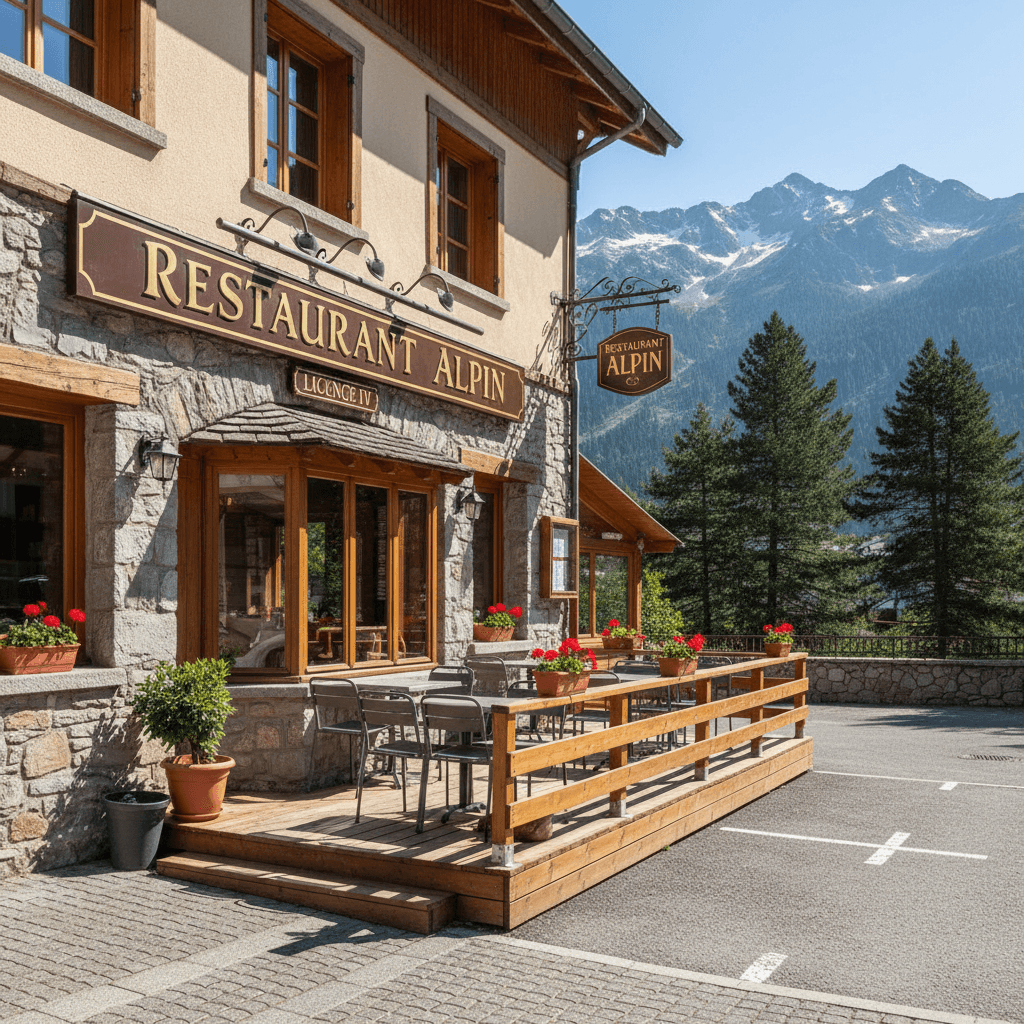 Restaurant à Villard-De-Lans : terrasse - licence IV - Image 1