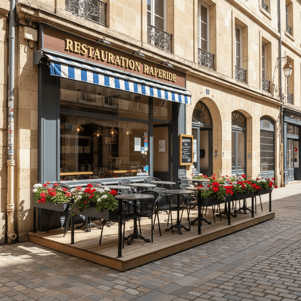 Fast-food 200m² à Bordeaux : terrasse - Image 1