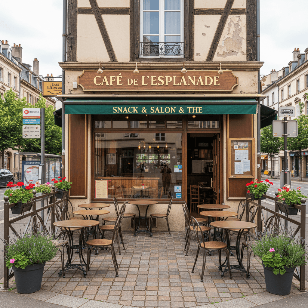Snack 58m² à Strasbourg : terrasse - climatisation