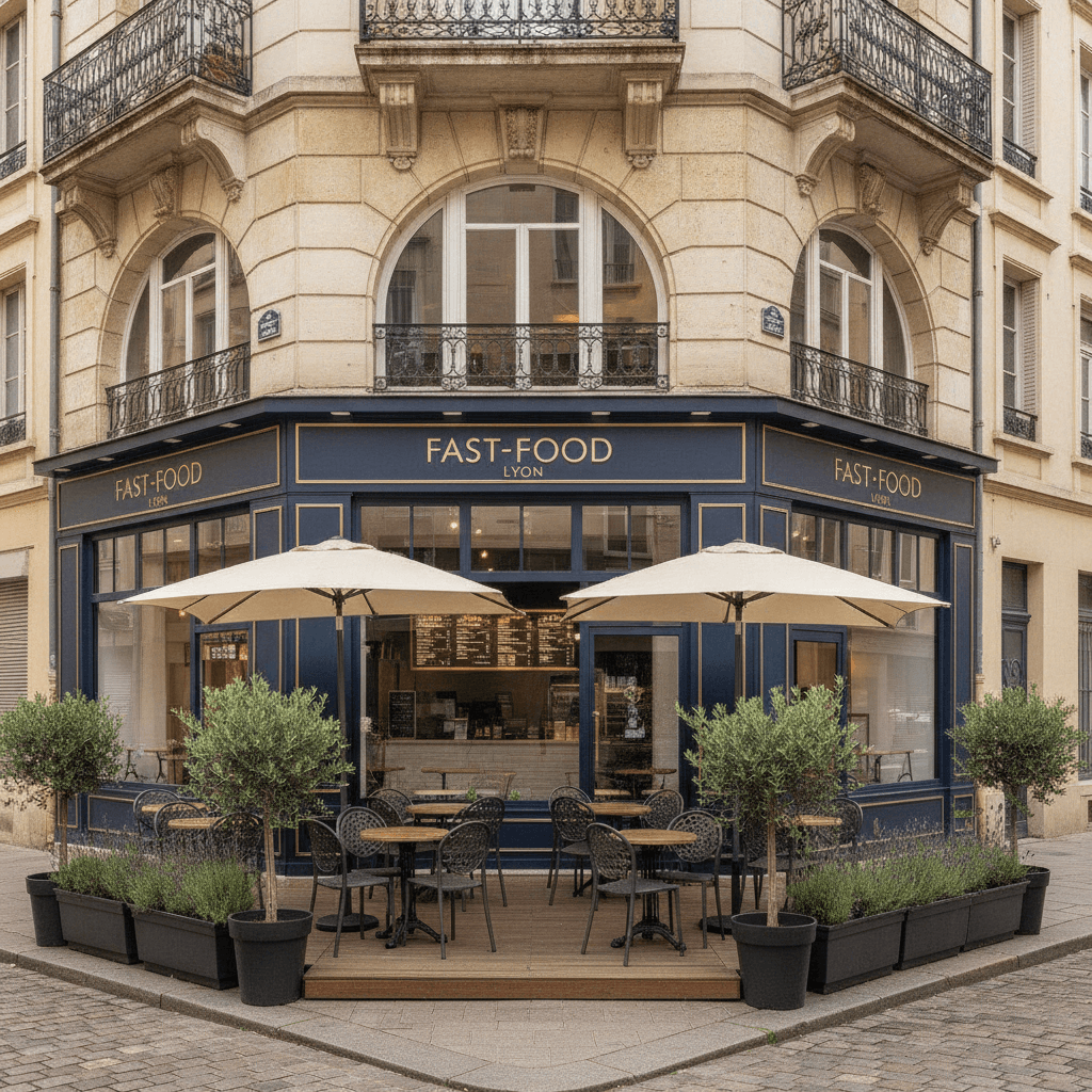 Fast-food 20 couverts à Lyon : terrasse - licence IV