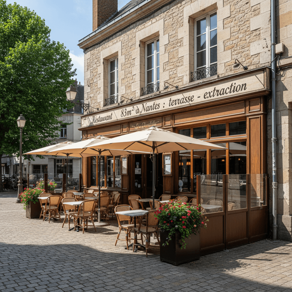 Restaurant 83m² à Nantes : terrasse - extraction