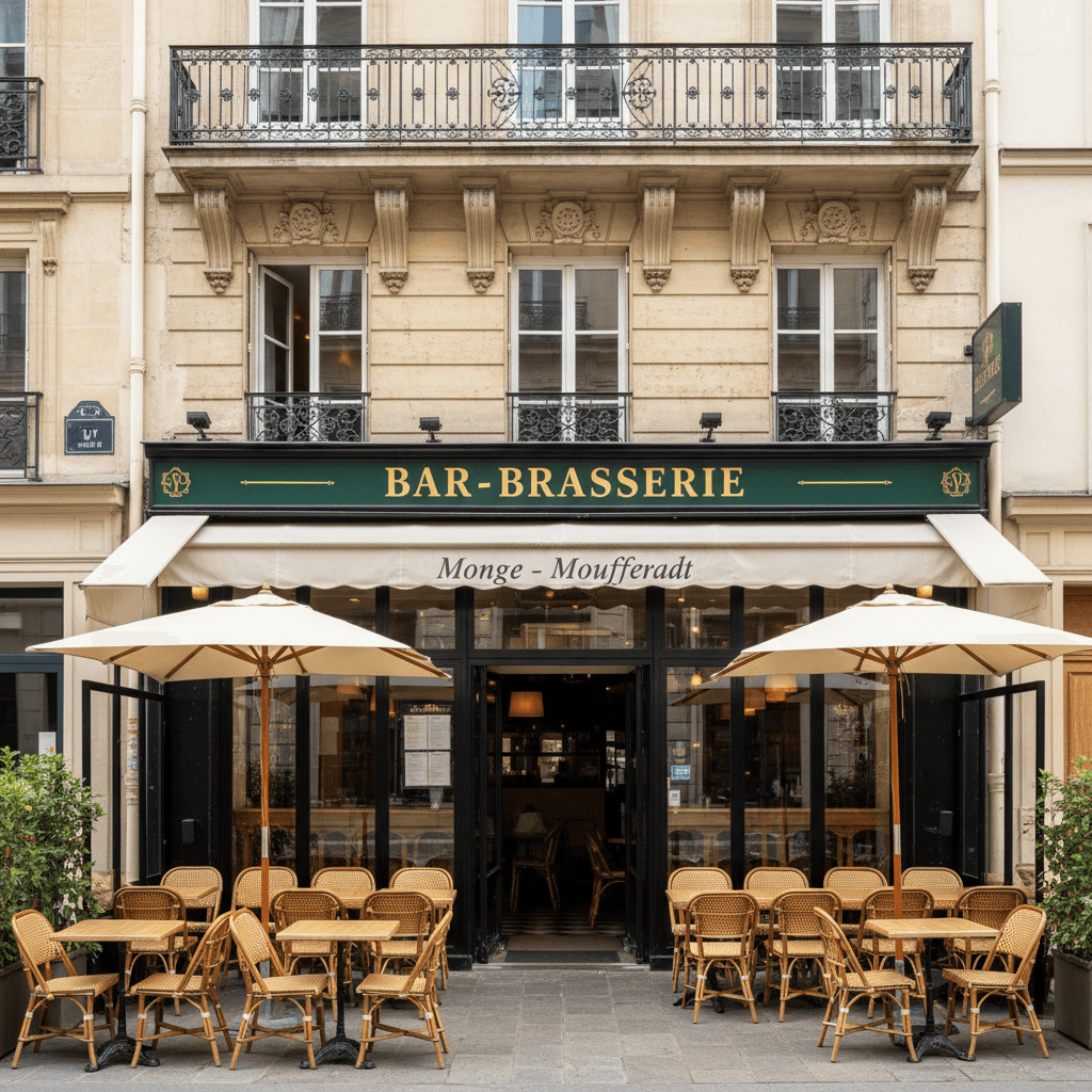 Bar-brasserie 30 couverts à Paris : terrasse - licence IV