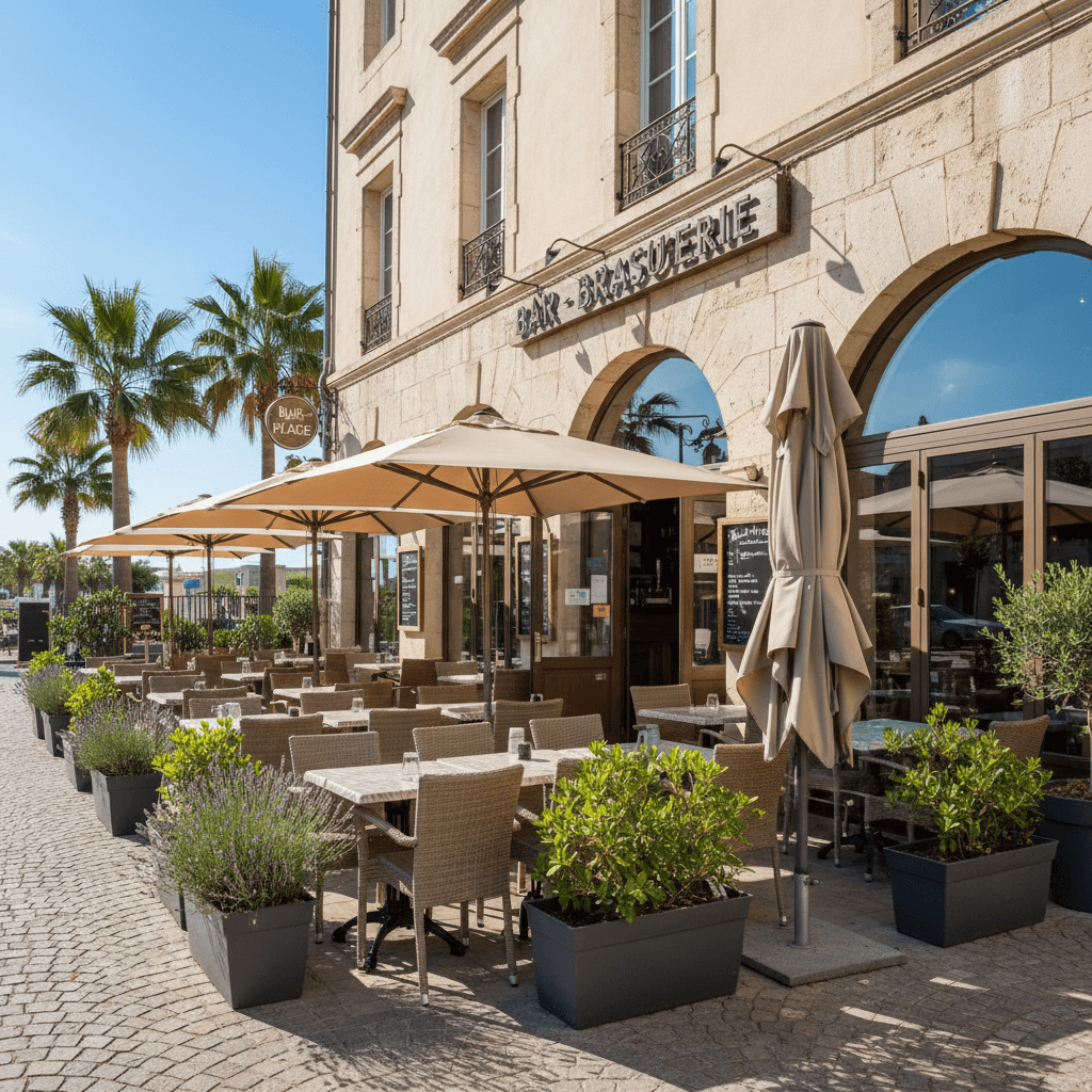 Bar-brasserie 180m² à Sainte-Marie-La-Mer : terrasse - licence IV - Image 1