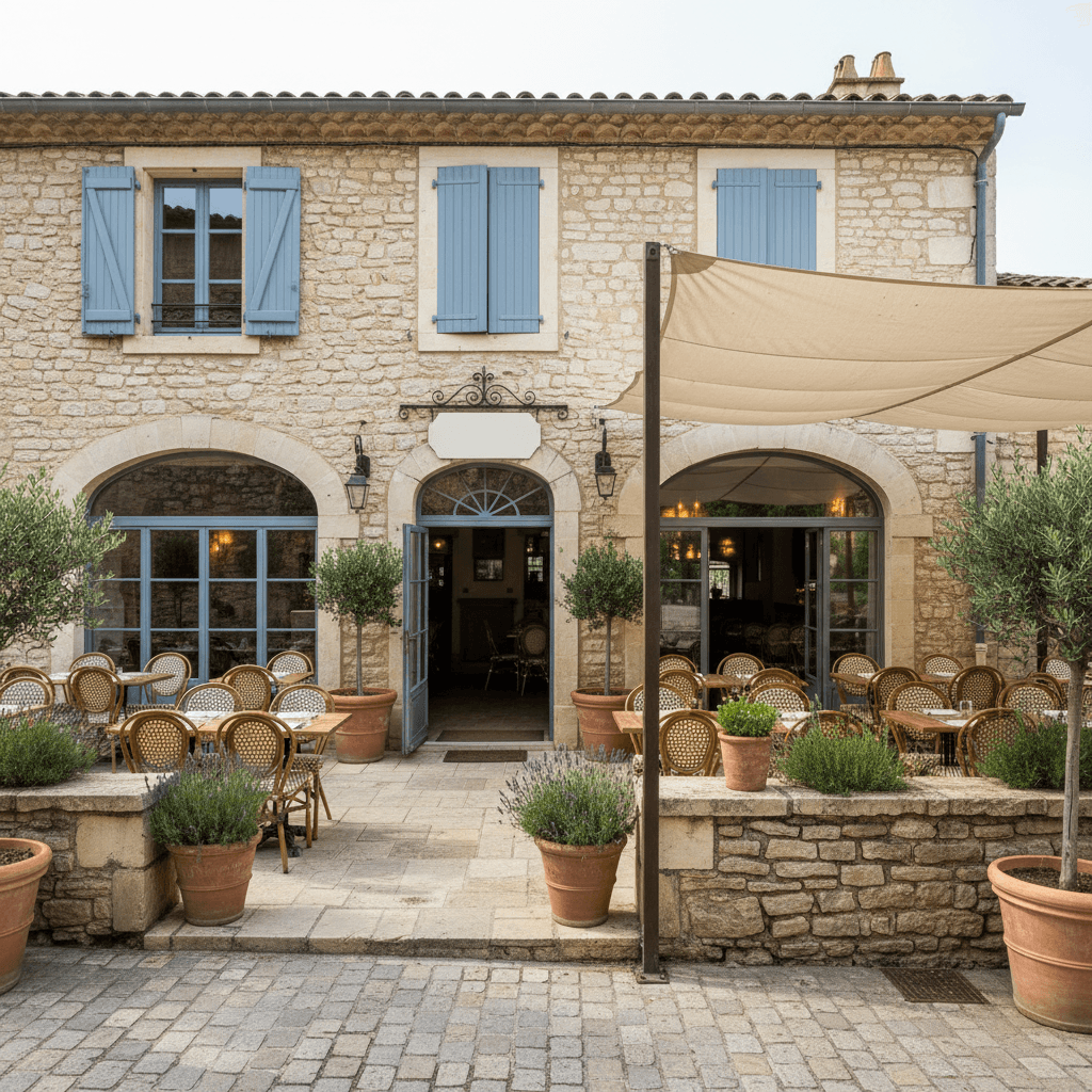 Restaurant à Gordes : terrasse - licence IV - Image 1