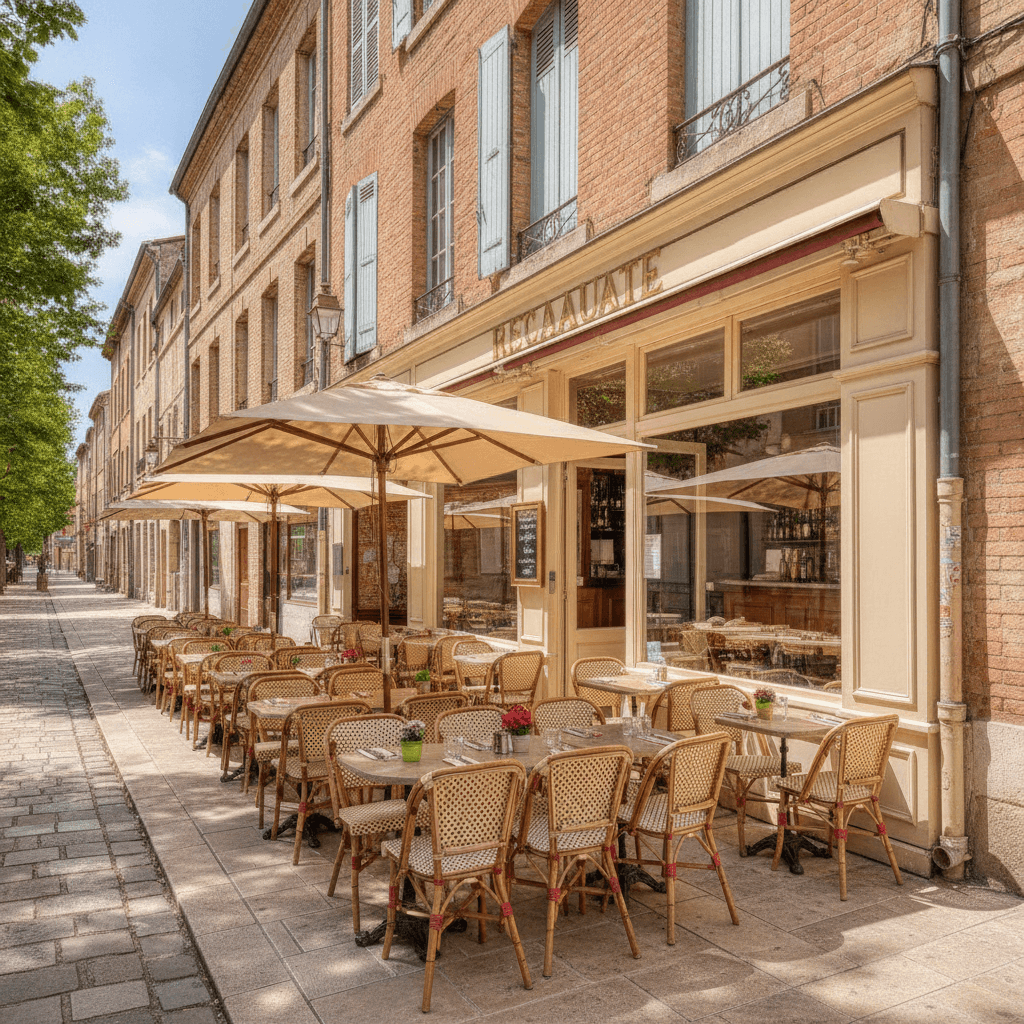 Restaurant 70m² à Toulouse : terrasse - licence IV
