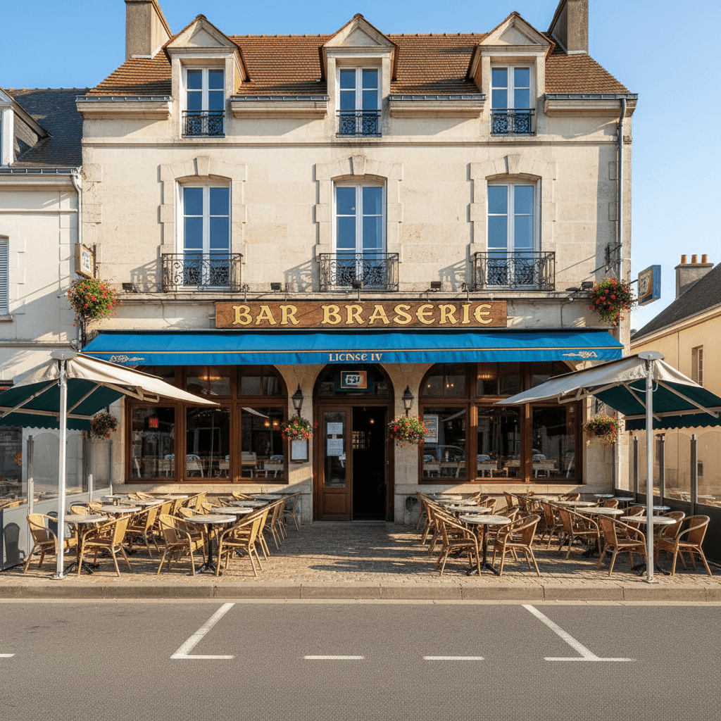 Bar-brasserie à Saint-Germain-Du-Corbéis : terrasse - licence IV - Image 1