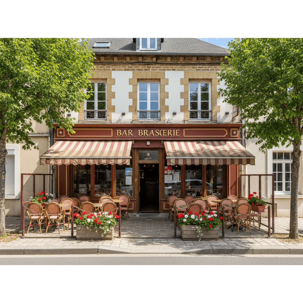 Bar-brasserie 250m² à Saint-Hilaire-Du-Harcouët : terrasse - licence IV - Image 1