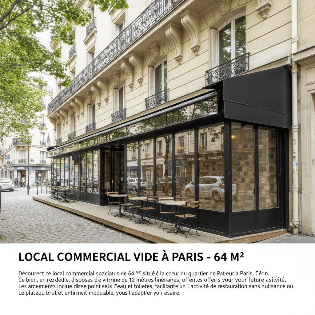 Local Commercial Vide à Paris - 64 m² - Image 1