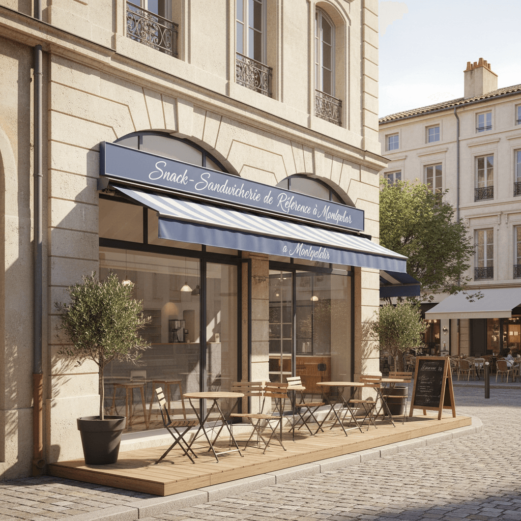 Snack 30m² à Montpellier : terrasse - extraction