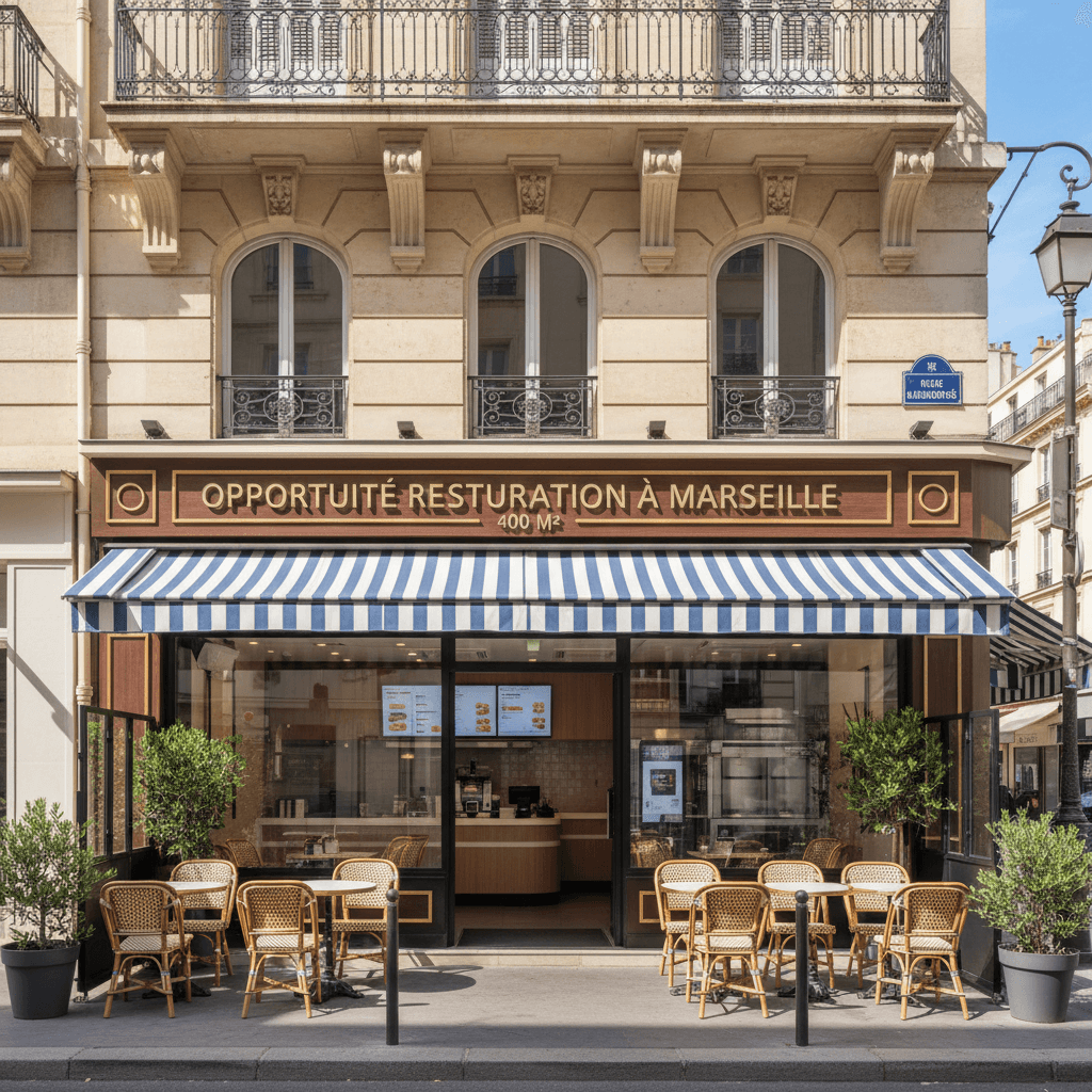 Fast-food 400m² à Marseille : terrasse - licence IV - Image 1