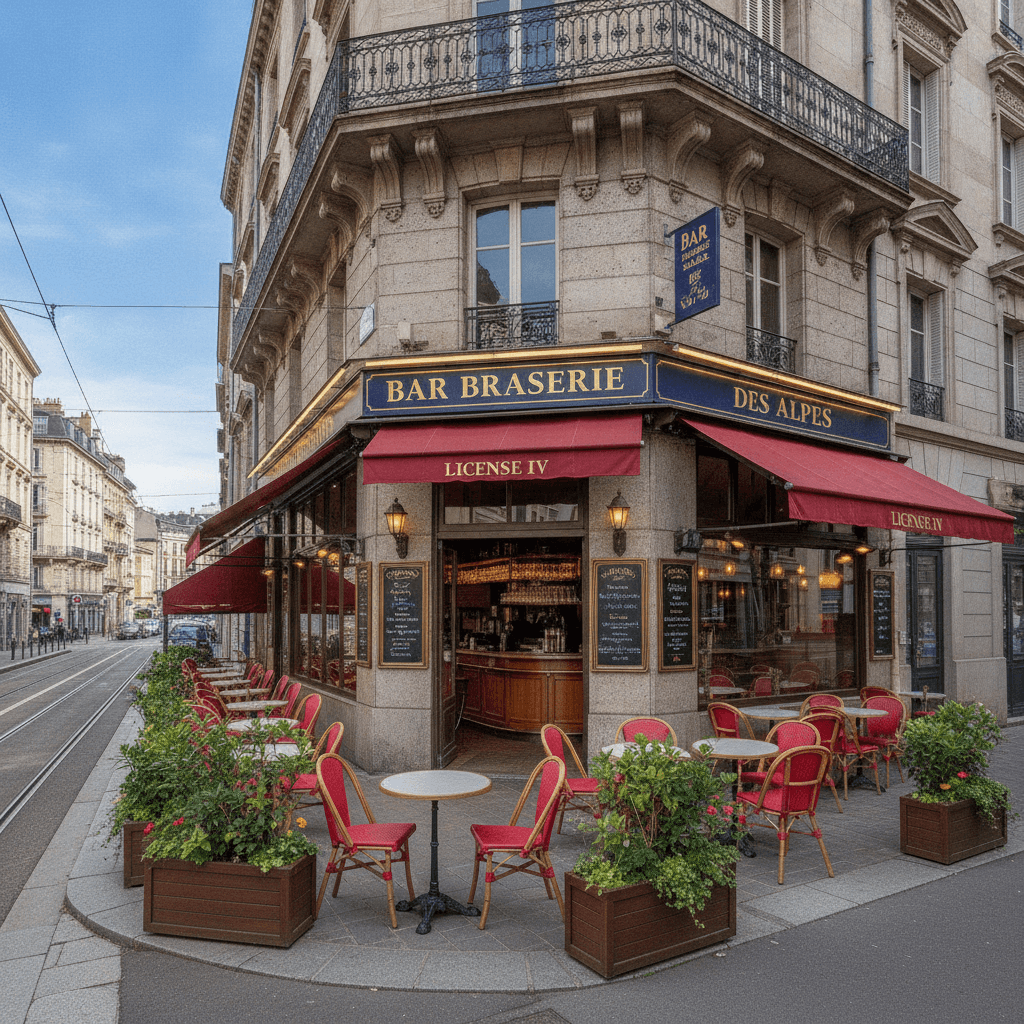 Bar-brasserie 70m² à Grenoble : terrasse - licence IV