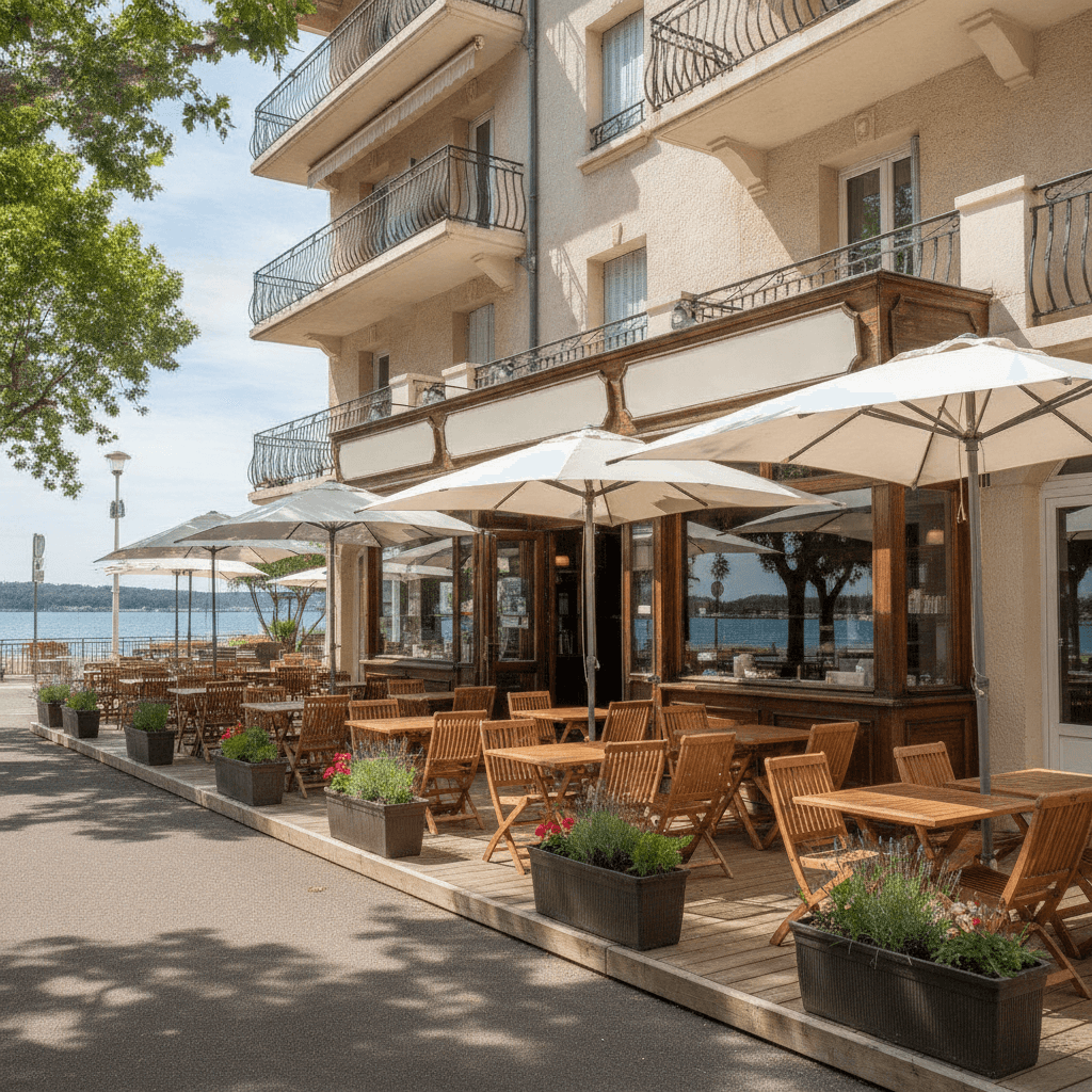 Bar-brasserie 160m² à Le Barcarès : terrasse - licence IV - Image 1