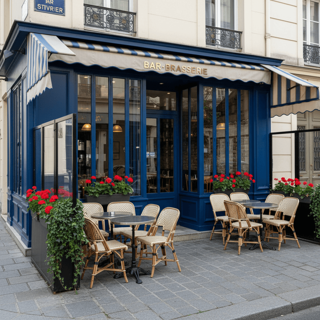 Bar-brasserie 25 couverts à Paris : terrasse - licence IV