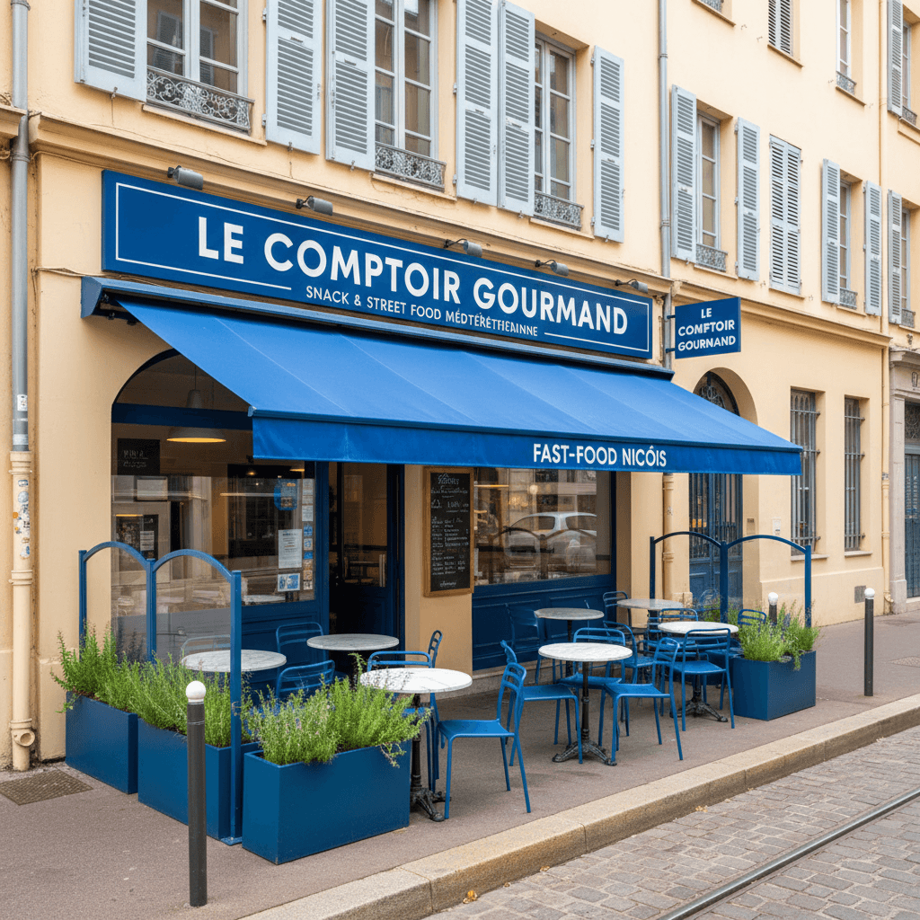 Fast-food à Nice : terrasse - extraction