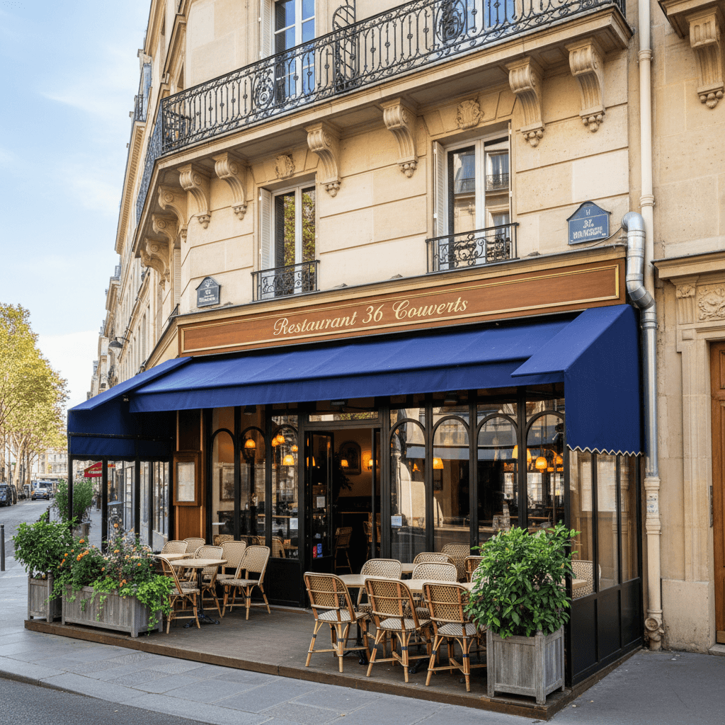Restaurant 36 couverts à Paris : terrasse - extraction