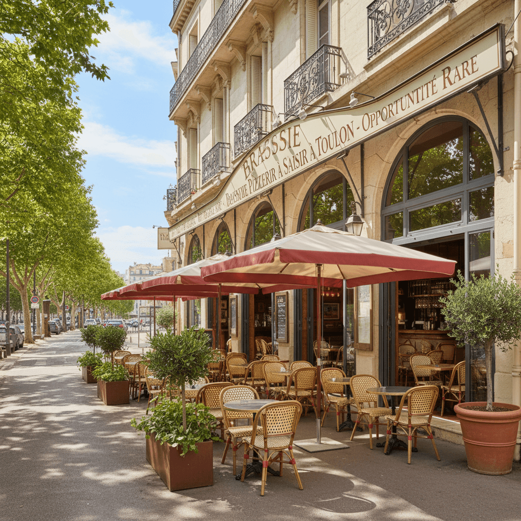 Bar-brasserie 150m² à Toulon : terrasse - licence IV