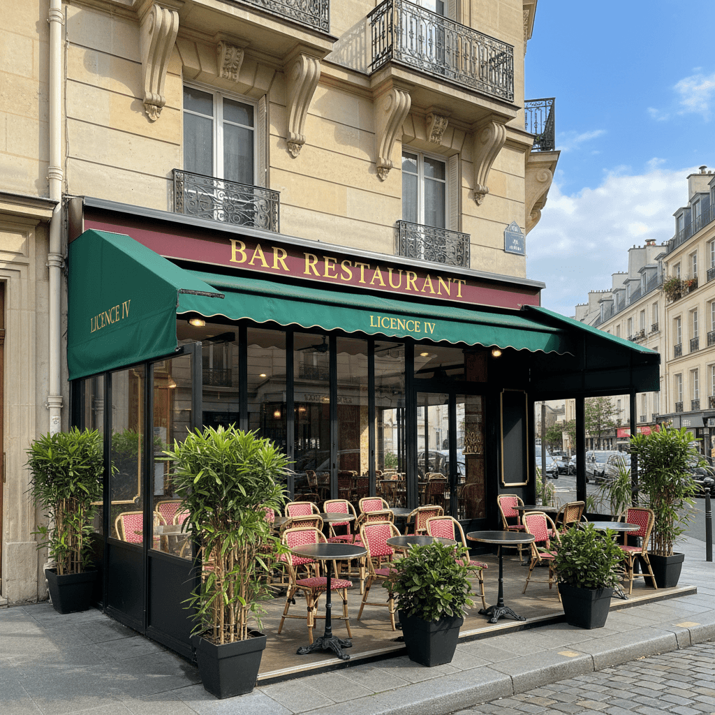 Bar-restaurant 35 couverts à Paris : terrasse - licence IV