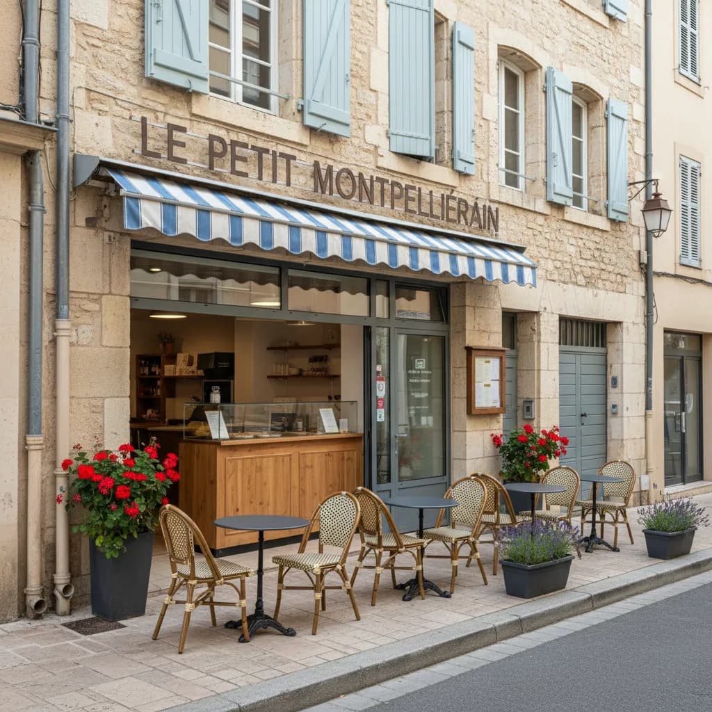 Snack 40m² à Montpellier : terrasse - cuisine équipée - Image 1