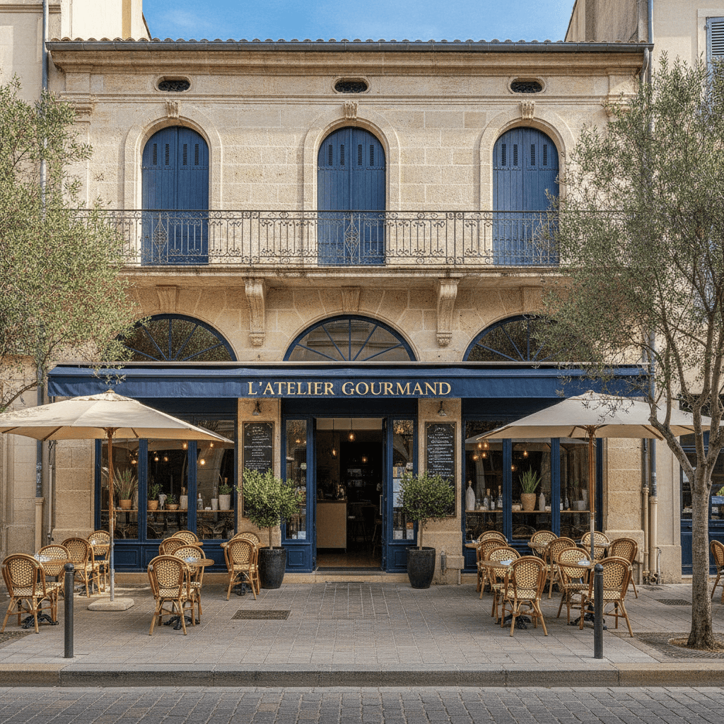 Restaurant 250m² à Montpellier : terrasse - cuisine équipée