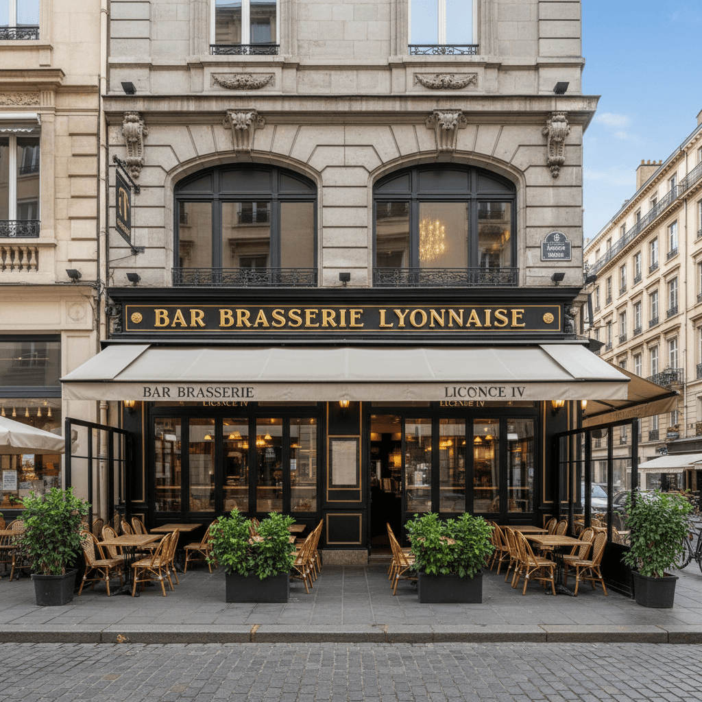 Bar-brasserie 350m² à Lyon : terrasse - licence IV