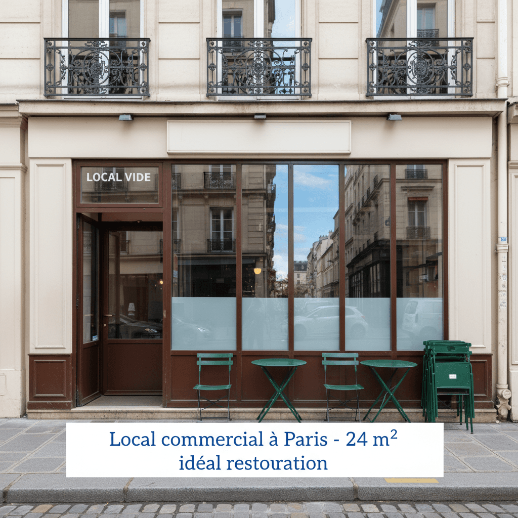 Local commercial à Paris - 24 m² idéal restauration - Image 1