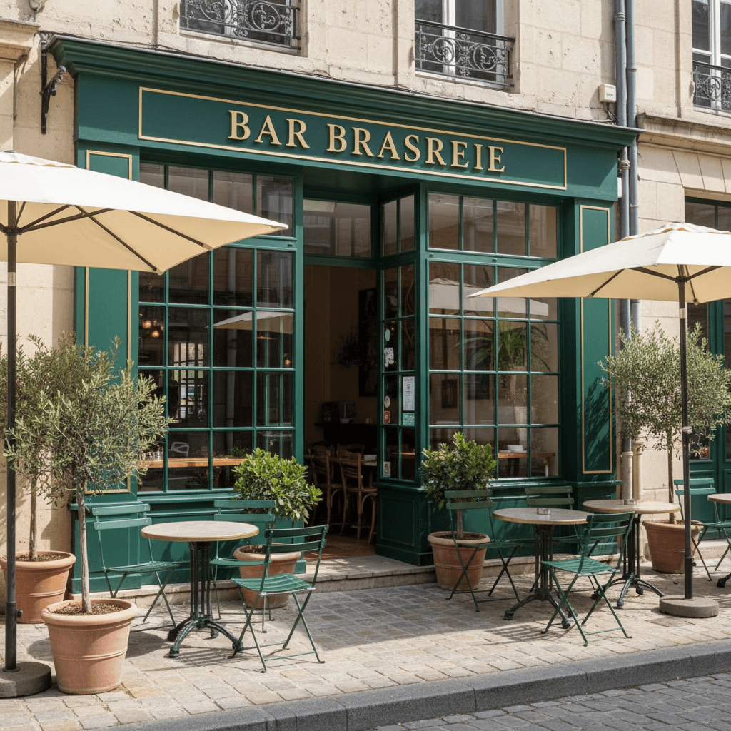 Bar-brasserie 75m² à Reims : terrasse - cuisine équipée