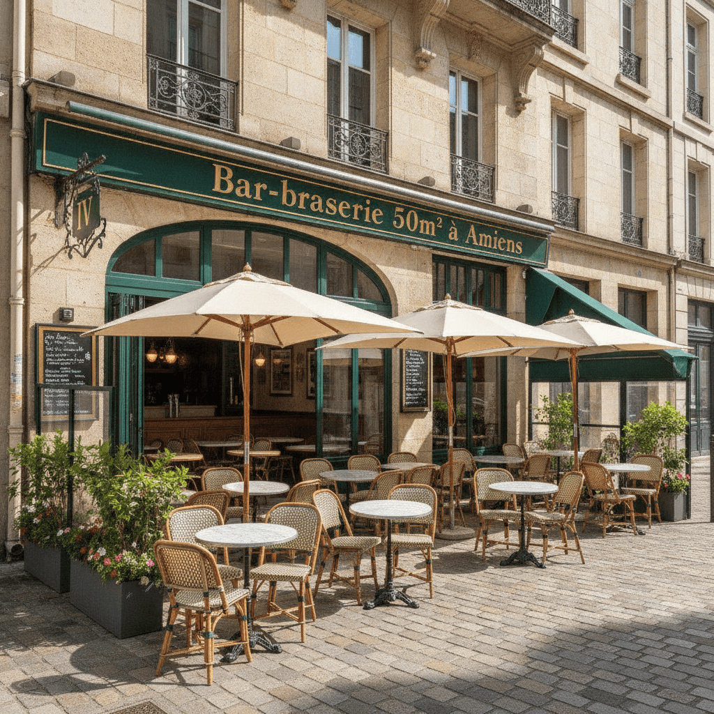 Bar-brasserie 50m² à Amiens : terrasse - licence IV