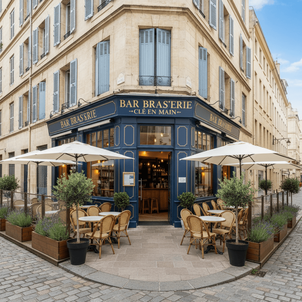 Bar-brasserie 76m² à Marseille : terrasse - licence IV