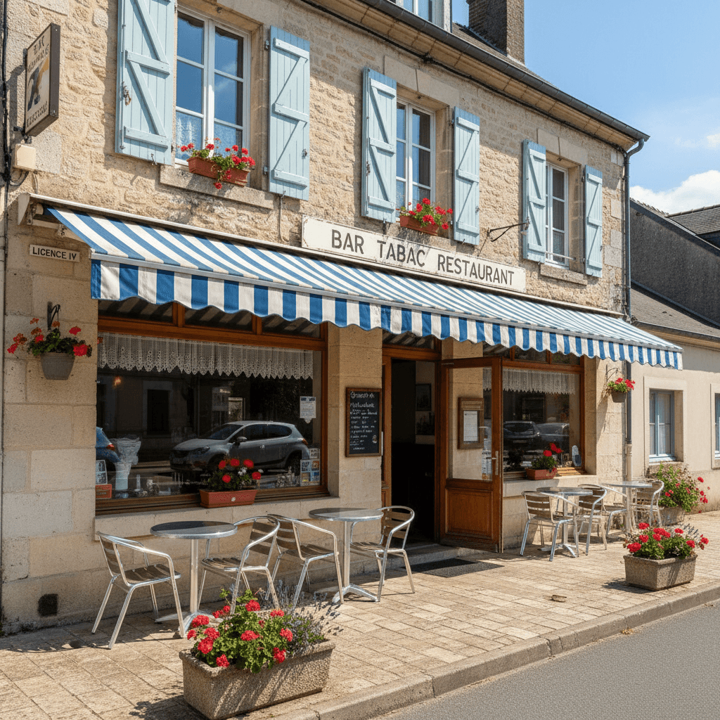 Restaurant à Noyant-Villages : terrasse - licence IV - Image 1