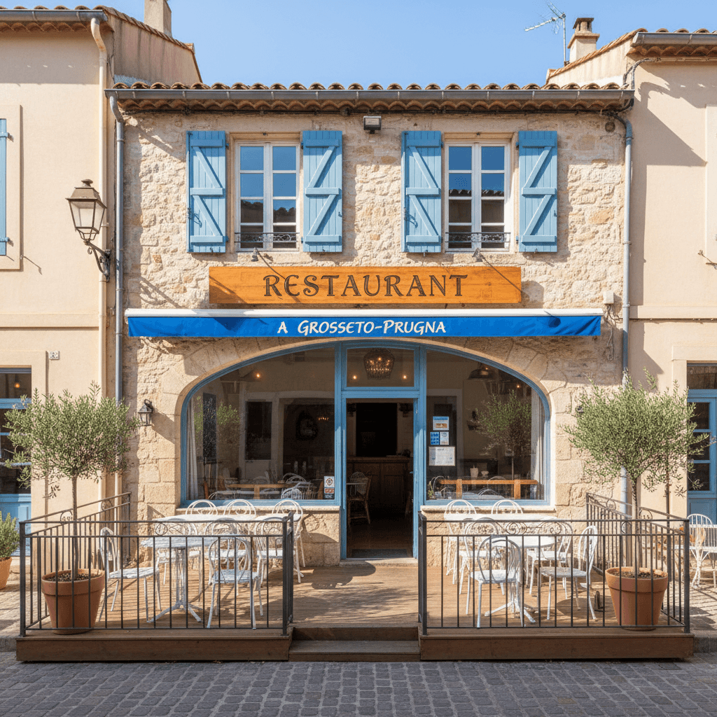 Restaurant à Grosseto-Prugna : terrasse - licence IV - Image 1