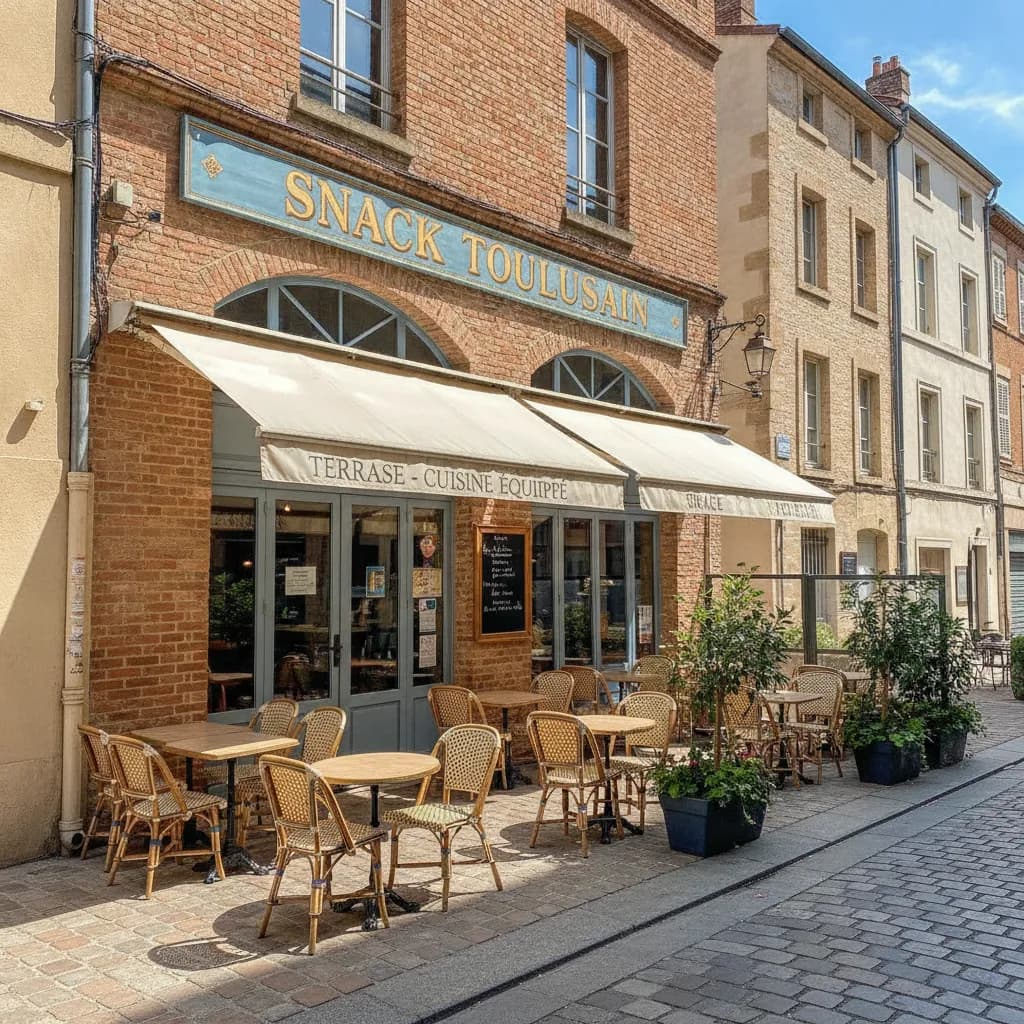Snack 80m² à Toulouse : terrasse - cuisine équipée - Image 1