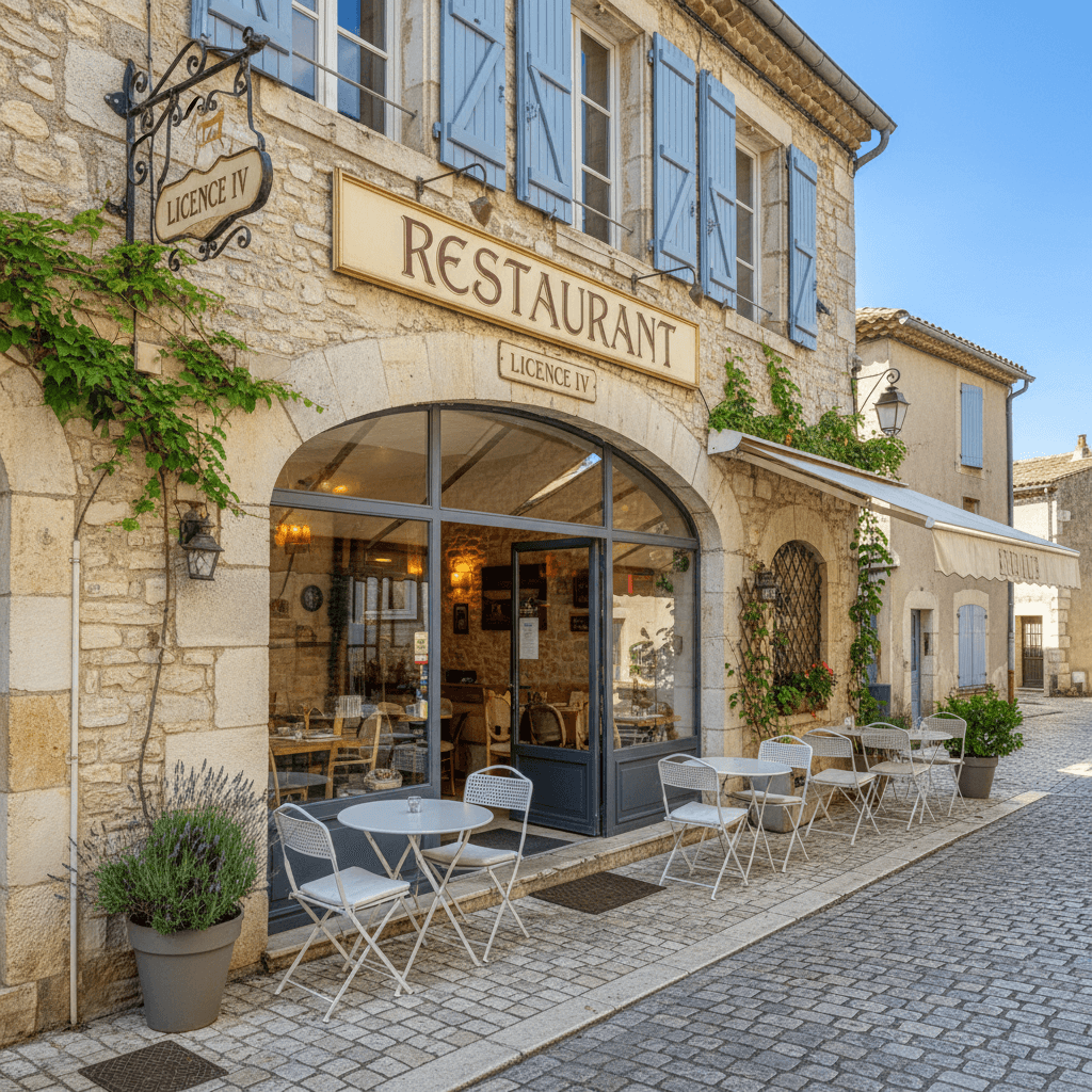 Restaurant à Lorgues : terrasse - licence IV