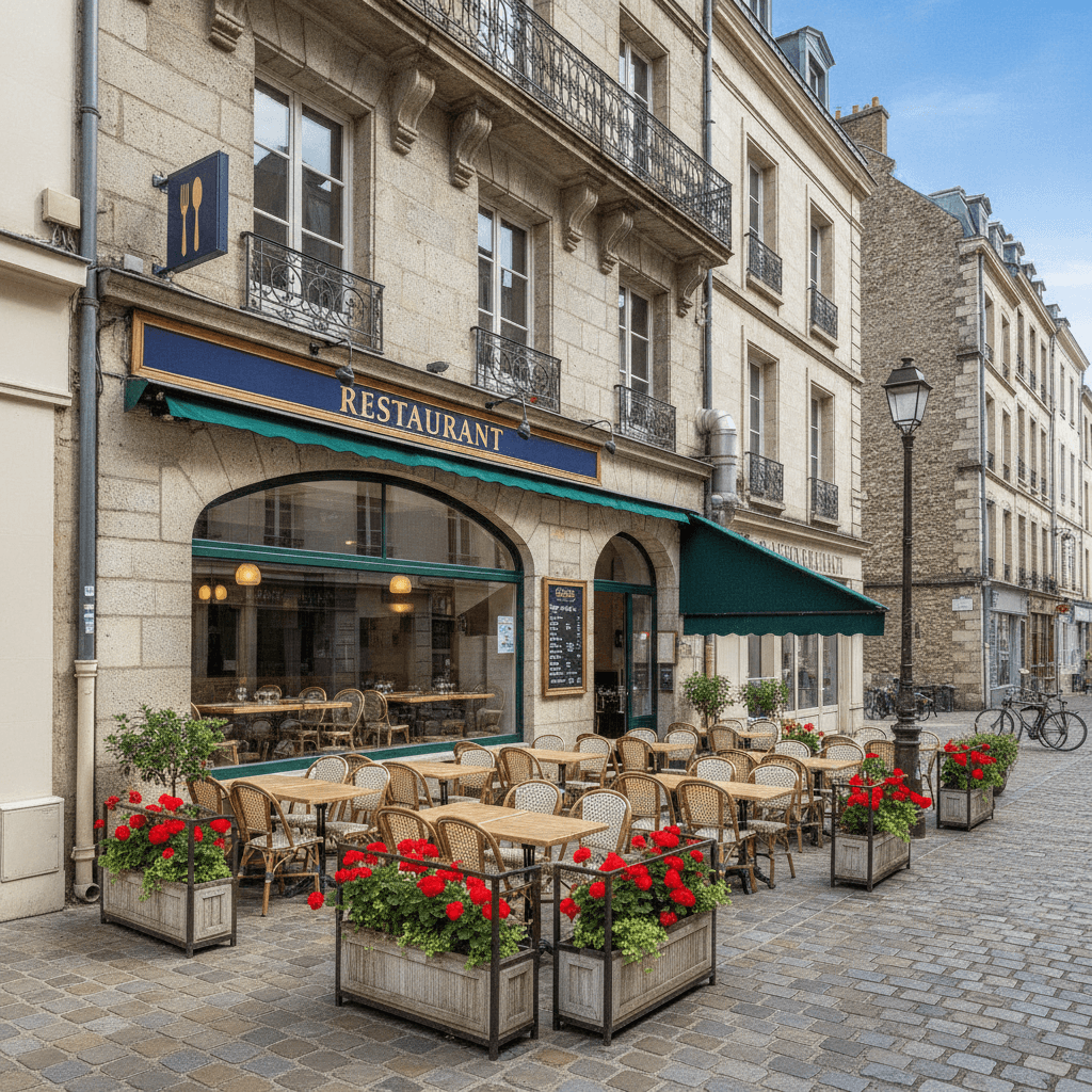 Restaurant 25m² à Nantes : terrasse - extraction