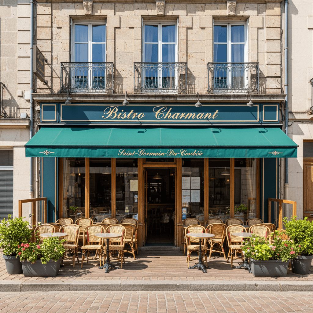 Restaurant à Saint-Germain-Du-Corbéis : terrasse - licence IV - Image 1