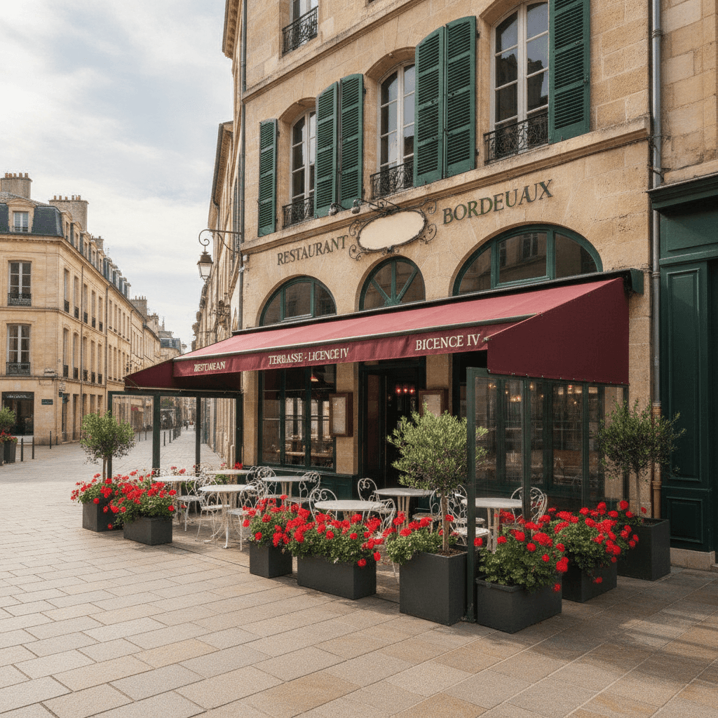 Restaurant 41m² à Bordeaux : terrasse - licence IV